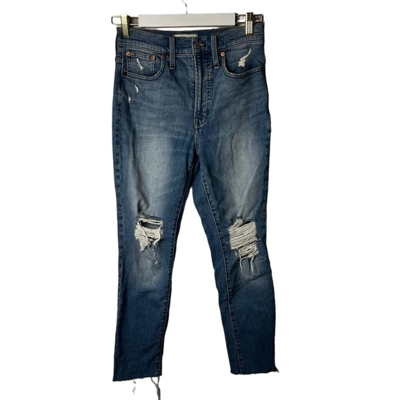 Madewell Womens Jeans The Perfect Vintage Size 25 Raw Distressed Hem 26” Inseam - Picture 1 of 9